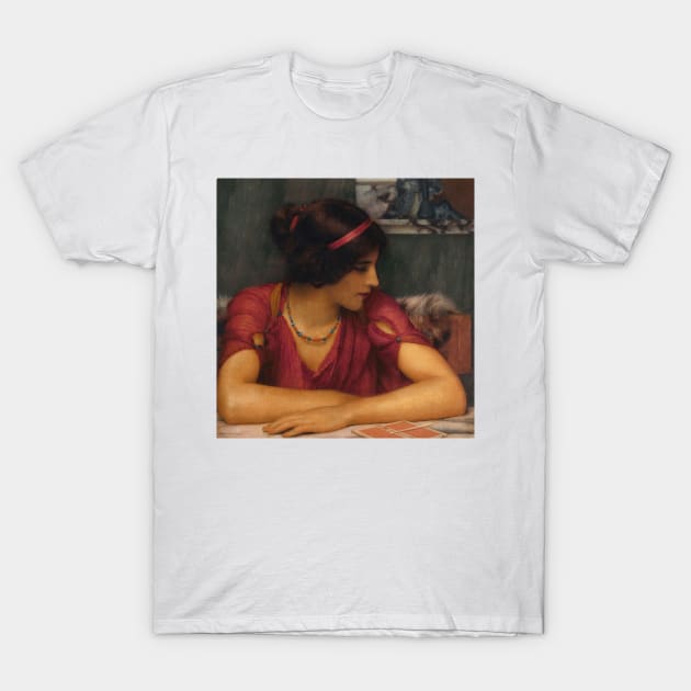 The Letter (A Classical Maiden) by John William Godward T-Shirt by Classic Art Stall